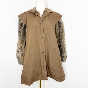 Vintage Givenchy Nouvelle Boutique Faux Fur Jacket Coat Size Small